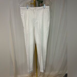 J. Ferrar Linen Blend Pants 29R Cream Ivory Flat Front Dress Pants Men